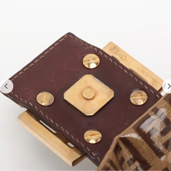 Authentic Fendi Zucchino Mamma Baguette Coating Canvas Shoulder bag Brown - Picture 9 of 12